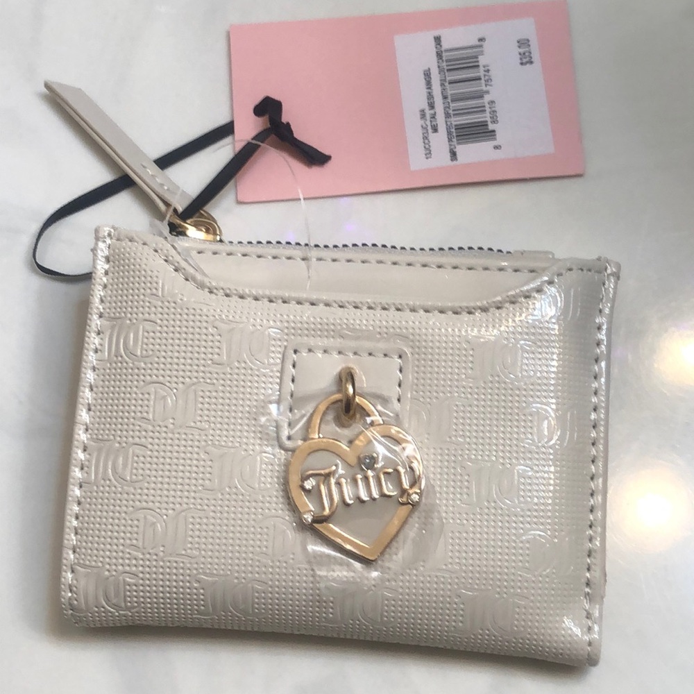 Juicy Couture Metal Mesh Angel Simply Perfect Bifold Wallet Pullout CC Case NWT